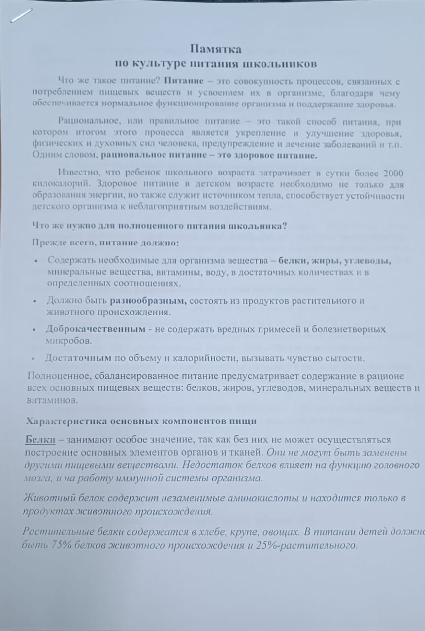 Оқушылардың дұрыс тамақтану ережелері / Правила здорового питания